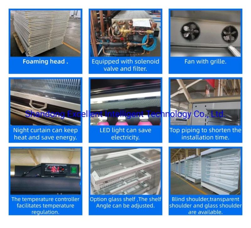 Supermarket Refrigerator Commercial Upright Glass Door Chiller Cabinet for Frozen Food Freezer