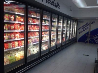Commercial Glass Door Refrigerator Supermarket Meat Beverage Showcase
