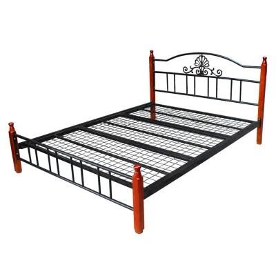 Simple Atmospheric Iron Metal Single Double Bed Hotel Furniture Dormitory Convenient Folding Metal Bed