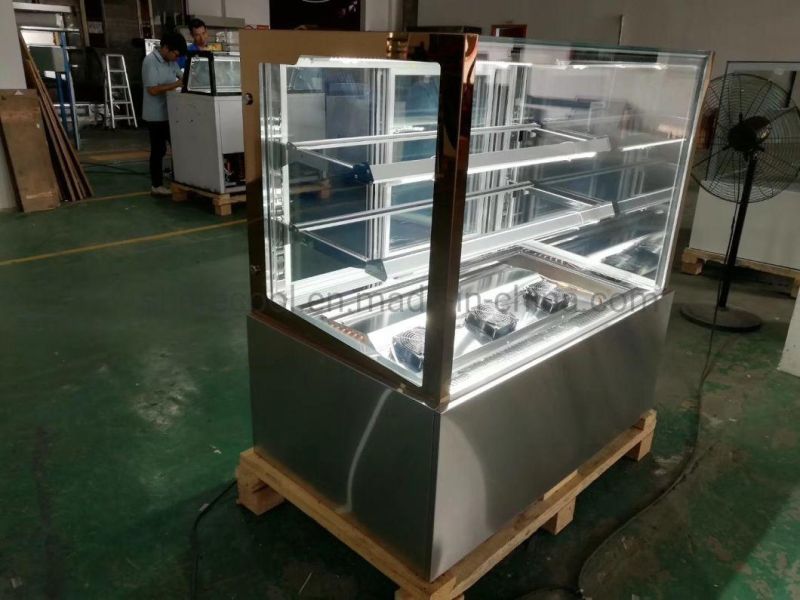 Stainless Steel Bottom Right-Angle Glass Door Cake Showcase