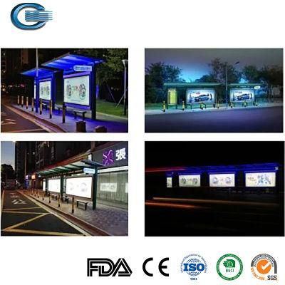 Huasheng Transit Bus Shelters China Steel Bus Shelter Factory Customized Street Side Aluminum Profile Galvanized Bus Stop Shelter