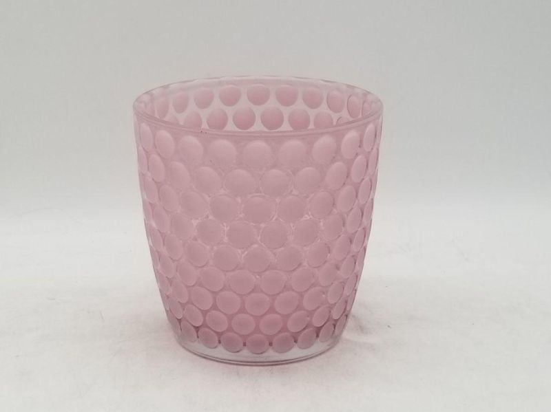 Glass Candle Holder with Various Pattern and Customized Color