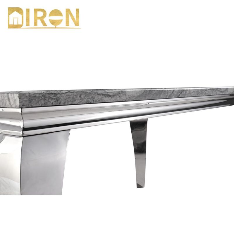 Factory Cheap Modern Restaurant Home Dining Furniture Marble Glass Dining Table