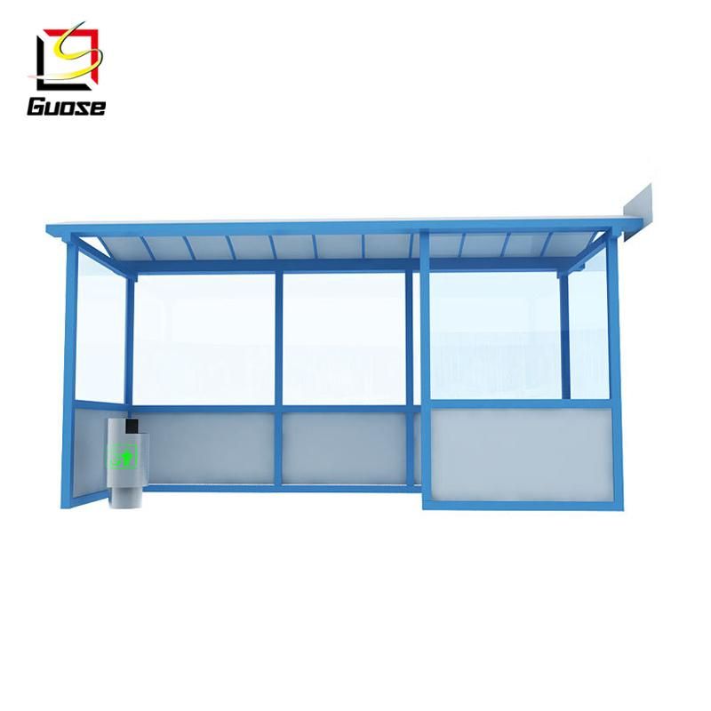 Outdoor Smoking Shelter Street Furniture Tempered Glass Bus Stop Shelter