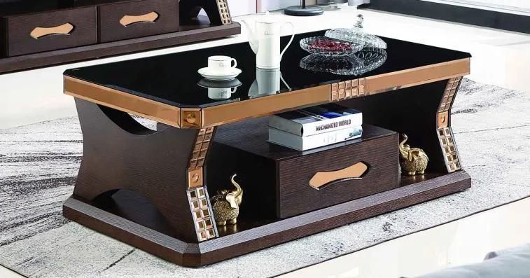 Modern European Style Home Furniture Direct Sell Custom Brown Coffee Table Luxury TV Stand with 4 Legs