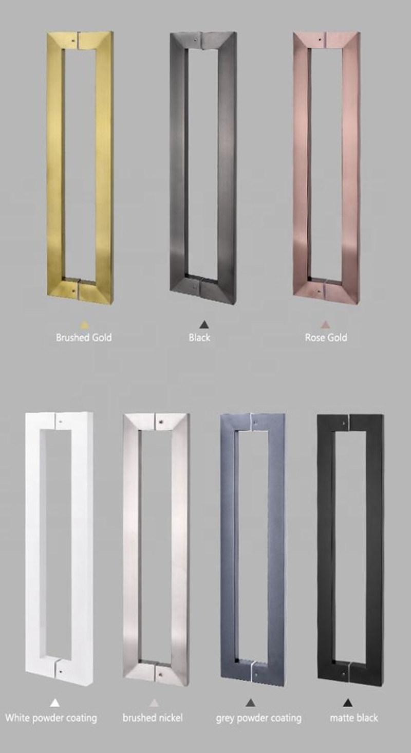 Modern Good Quality Stainless Steel Square Tube Glass Door Handles (pH102-1)