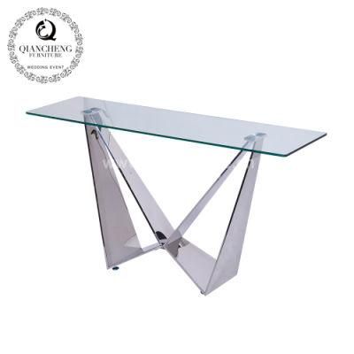 Hotel Luxury Console Table with Tempered Glass