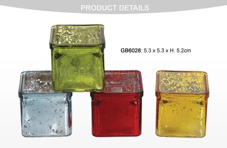 Hot Selling Promotional Clear Square Glass Candle Holder