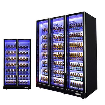 Refrigeration Equipment Supermarket Showcase Transparent Glass Door Cold Drink Refrigerator