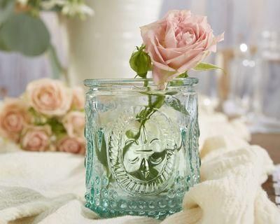 Home Decoration Clear Textured Glass Candle Holder Candle Jar Candle Holders