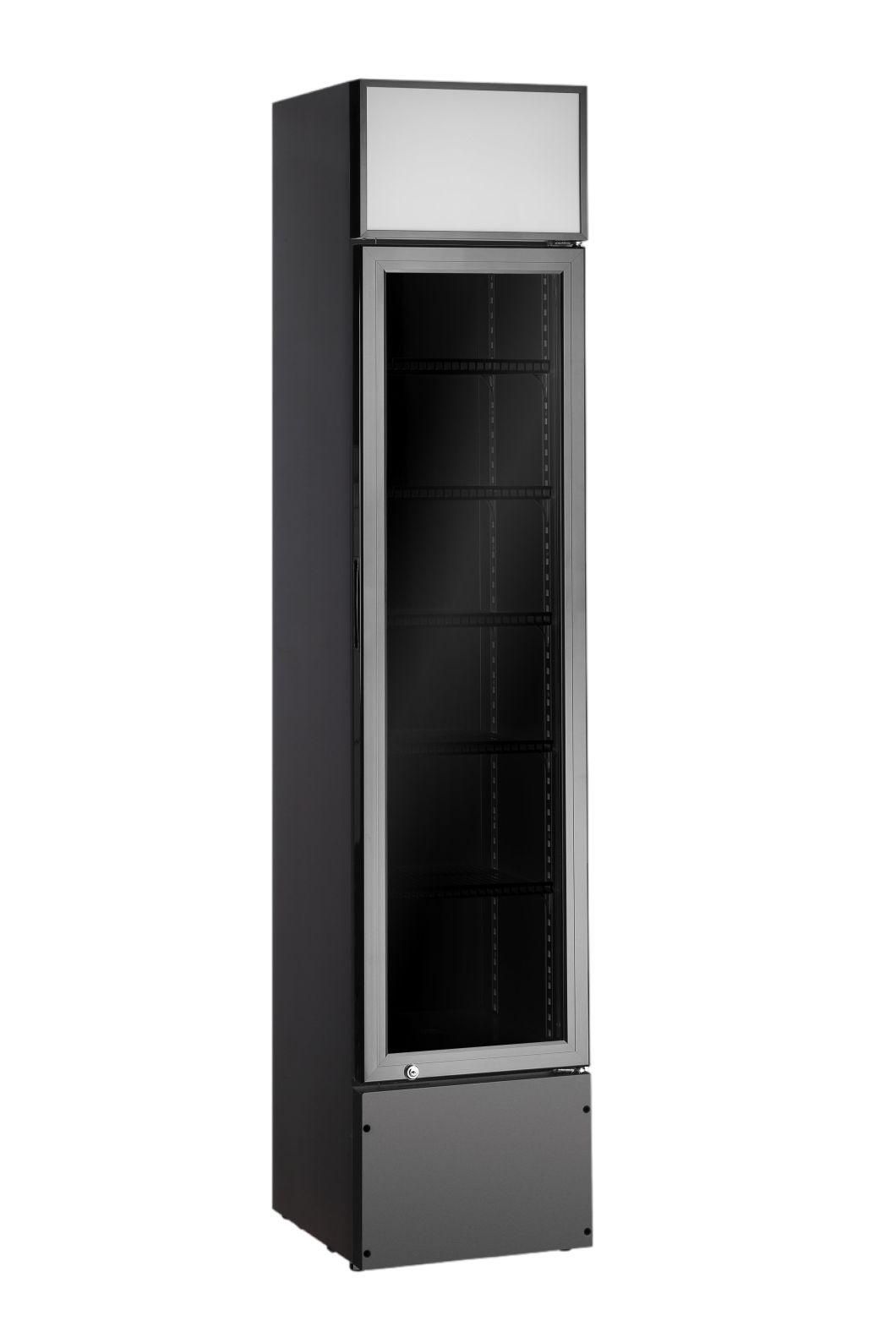 Saudi Arabia 160L Slim Commercial Beverage Upright Display Showcase Cooler Glass Door Fridge Refrigerator