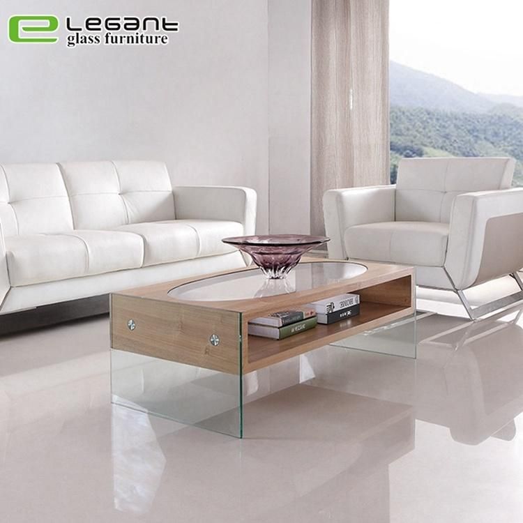 Living Room Cement Painting MDF Table Glass Coffee Table