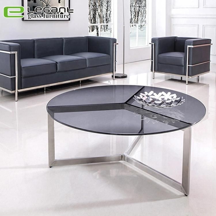 Modern Iron Frame Tempered Glass Tea Desk Coffee Table for Coffee Shop