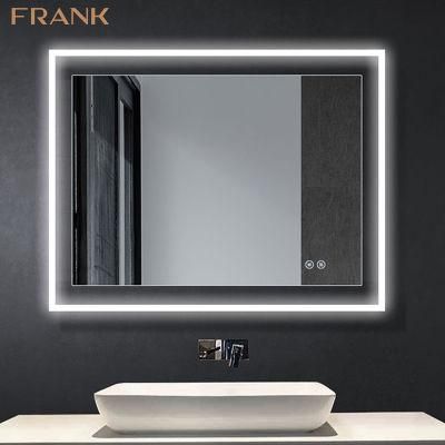 Hotel LED Wall Mirrors Lighted Rectangle Touch Switch Bathroom Mirror