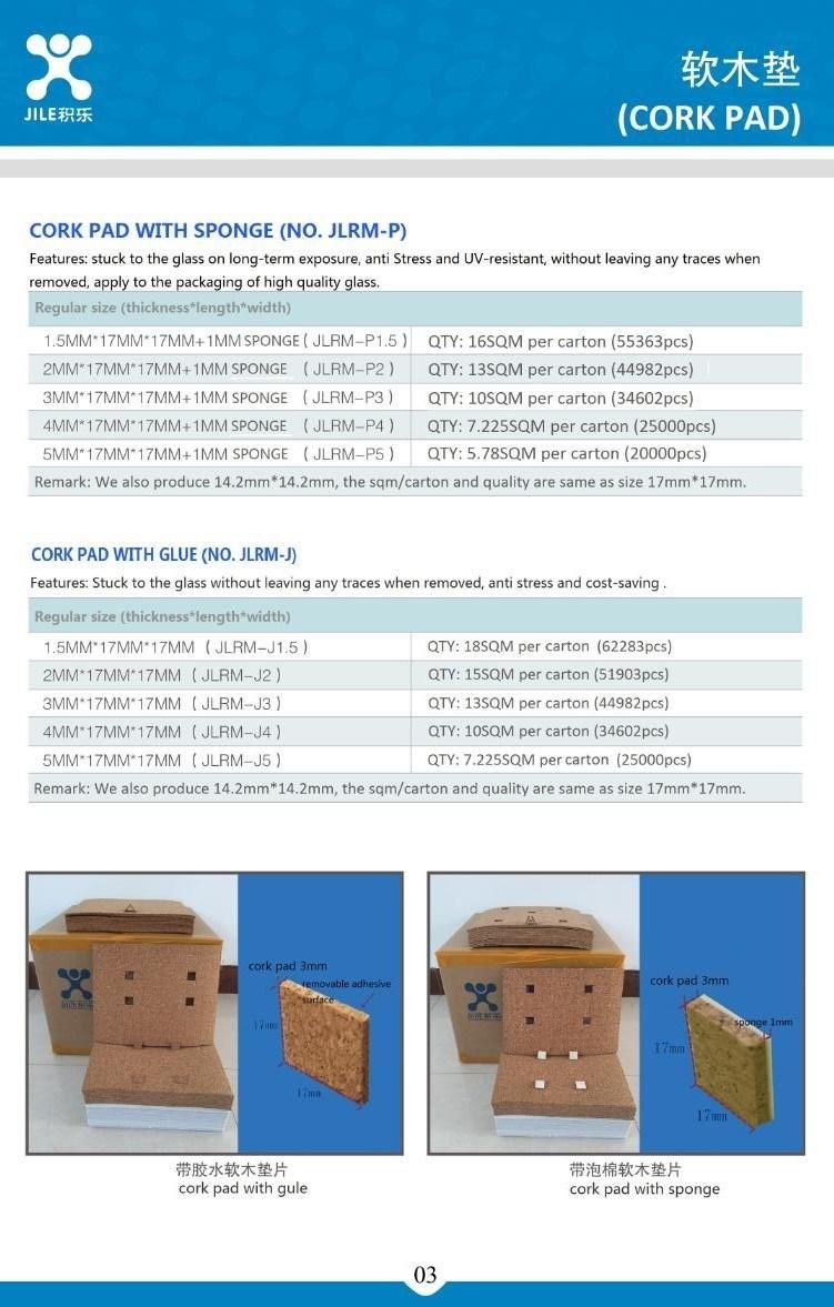 Glass Shipping Cork Pads