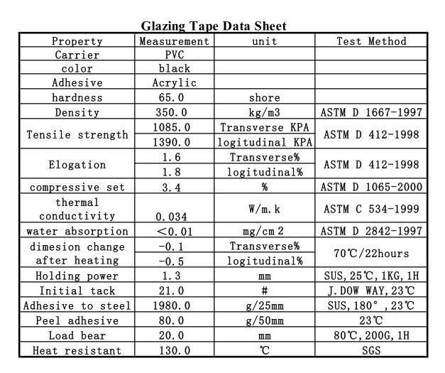 Factory Construction Glass Structural Foam Glazing Tape