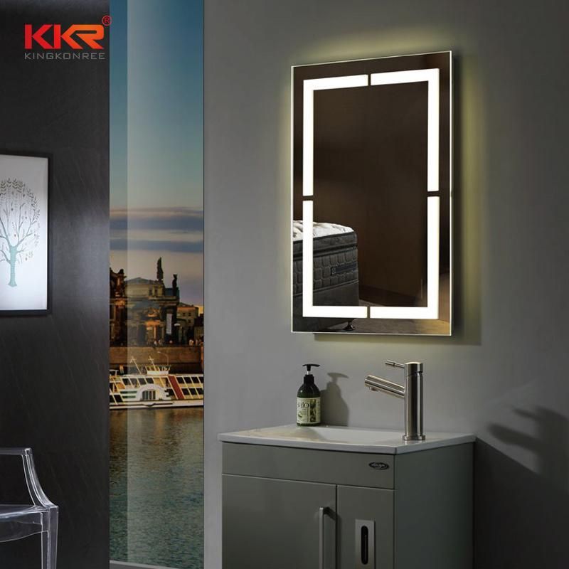 LED Lighted Mirror Bathroom Vanity Wall Mounted Makeup Mirror Backlit with Touch Button Anti-Fog and Waterproof Function
