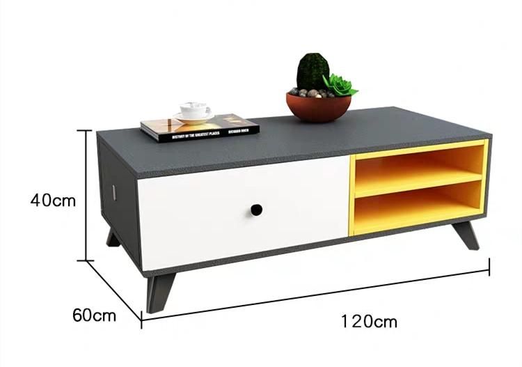 Newest Design High Density Fiber Board Modern Storage Industrial Wooden Coffee Tea Table Set