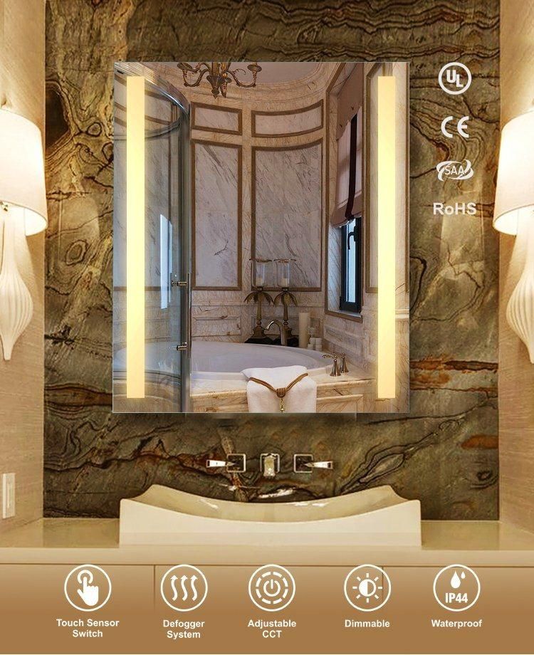 Salon Furniture Aluminium Copper High Standard Hotel Home LED Bathroom Vanity Mirror