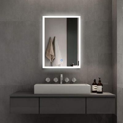 Home Decorative Smart Mirror Wholesale LED Bathroom Backlit Wall Glass Vanity Mirror Silver Mirror Touch Switch LED Bathroom Mirror