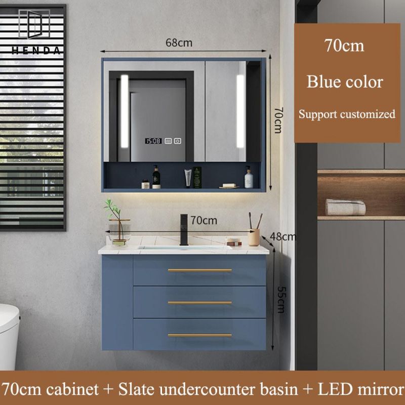 Customized Size&Color Wall Hung Storage LED Mirror Bathroom Cabinet Vanity