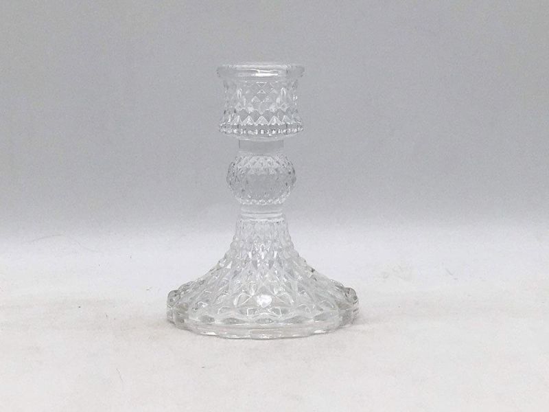 Clear Glass Tealight Holder Candlestick