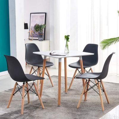 Simple Modern Table MDF Table Top Dining Table with Beech Leg