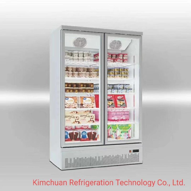 Supermarket Refrigeration Chiller Showcase Freezer Equipment Glass Door Beverage Display