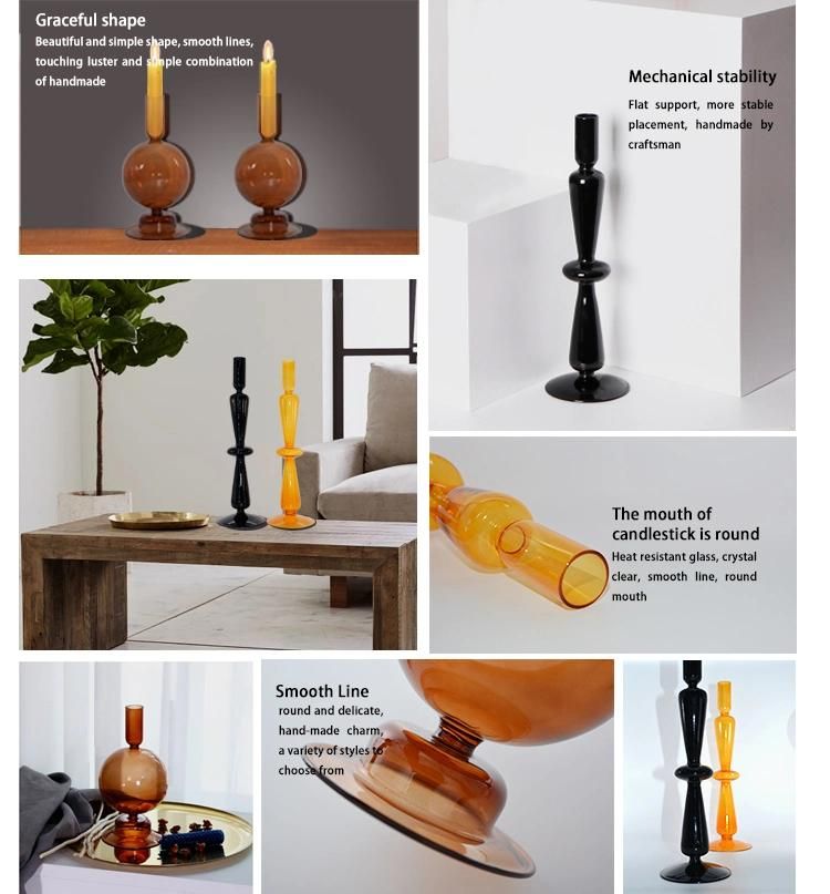 Custom Borosilicate Glass Candlestick Home Decoration Candle Holder