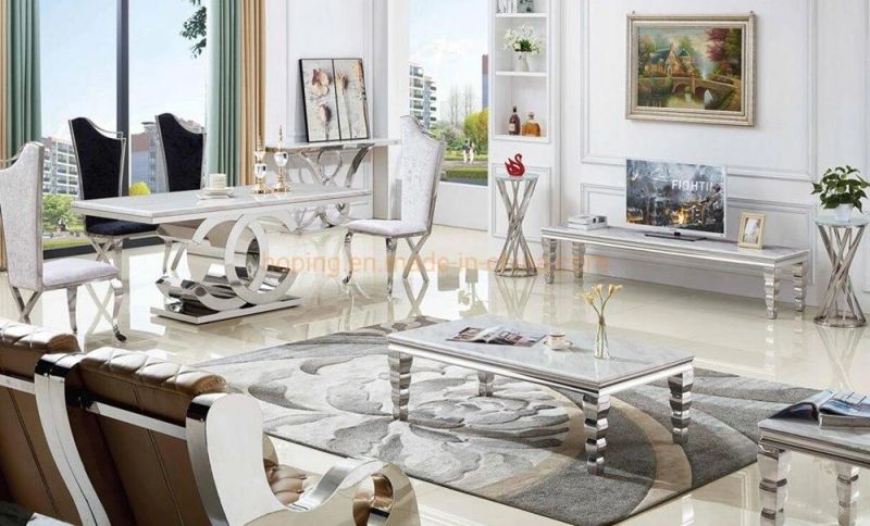 Dining Table Set Marble Coffee Table Nordic Style Home Furniture Metal Large Wrought Iron Golden Square Modern Corner Side Table