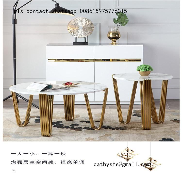 Metal Plated Stainless Steel Marble Negotiation Hotel Meeting Room Table