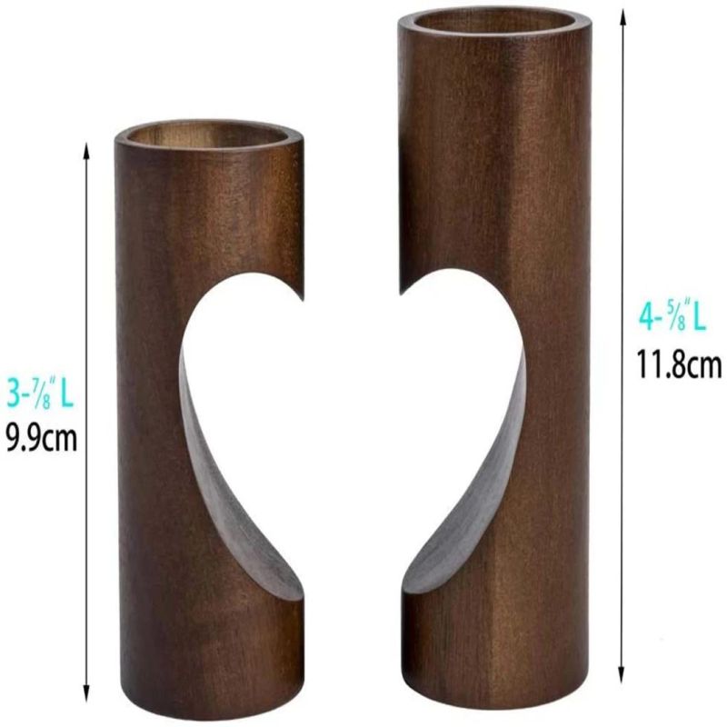 Tea Light Candle Holders for Table Centerpiece Decorative Wood Tealight Candle Holder Set Heart Candle Holder for Home Decor