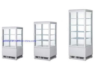 Fan Cooling Four-Sides Glass Door LED Light Upright Showcase