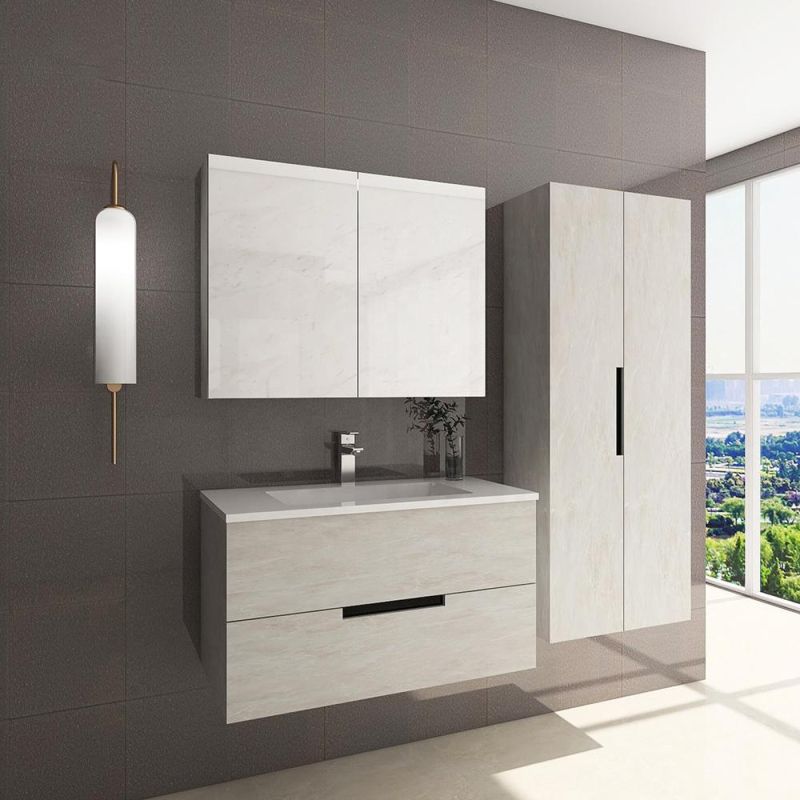 Wall Cabine Bathroom Cabinet with Washing Basin Bathroom Vanity with Side Cabinet