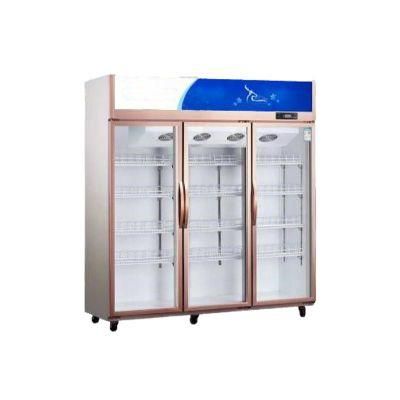 Self Closing Glass Door Display Showcase Fan Cooling Commercial Refrigerator Water Bottle Display Stands Upright Cooler