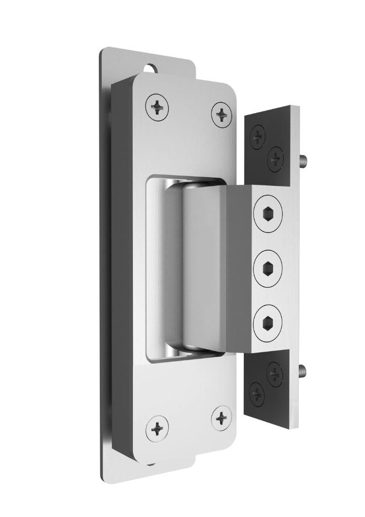 Aluminum Minimalist Luxury Glass Door Hinge with Anodized Silver Color