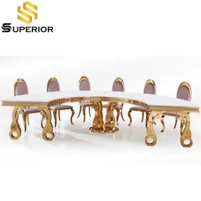 Hotel Restaurant Royal Stainless Steel Round Half Moon Dining Table
