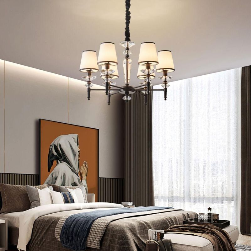 Modern Style for Home Lighting Furniture Decorate Indoor Lights Effect in Lobby/Bedroom Designer Factory Supply Black Glass Chandelier