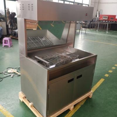 Kitchen Equipment Food Display Stainless Steel Electric Glass Warming Showcase
