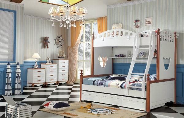 Kids Furniture Single Bed with Bedroom Wardrobe Designs (SZ-BT901)