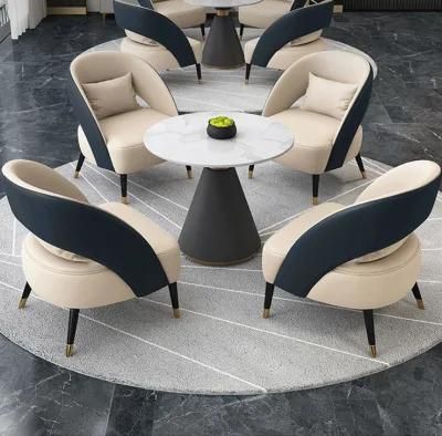Wholesale Fashion Design Delicate Luxury Table Set Creative Metal Tea Table Round Marble Top Coffee Table