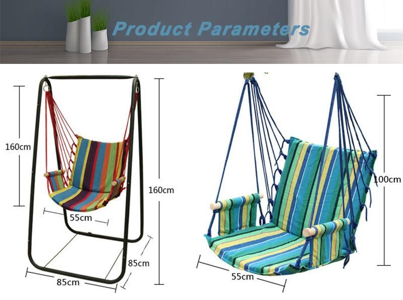Hanging Chair 2 Cushions Drinks & Book Holder 500 Lbs Weight Capacity Hammock Chair for Bedrooms