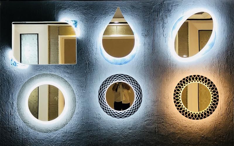H640mm*600mm Oval Art Decorative Ellipse Bathroom Wall Decor Makeup Dressing Mirror in Guangzhou (MR-YB4-DJ005)