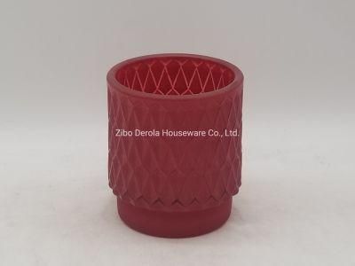 Red Colour Glass Candle Holders in Different Shapes for New Year and Xmas
