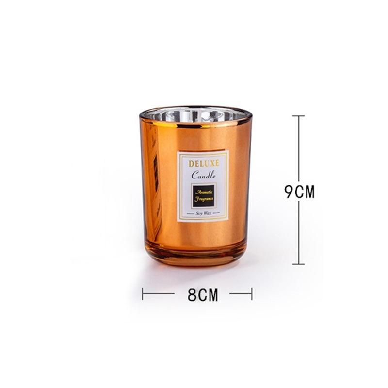Colored Electroplated Glass Candle Table Utensils Soybean Wax Glass Cans Handmade Glass Cups Candle Cups
