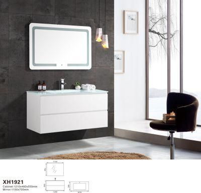 Hot Seller White Painted Bathroom Furniture Cabinet with LED Mirror