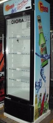 High Quality Supermarket Merchandising Fan Cooling Glass Door Beverage Showcase