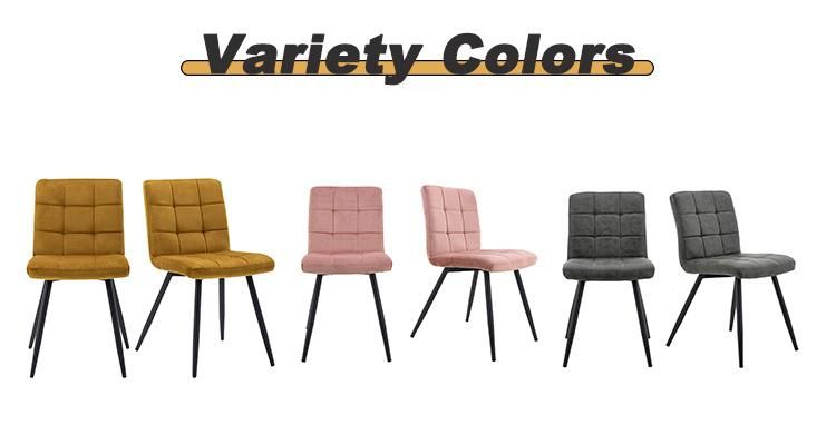 Quality Home Restaurant Bar Furniture Colorful Velvet Dining Chair with Metal Legs for Living Room