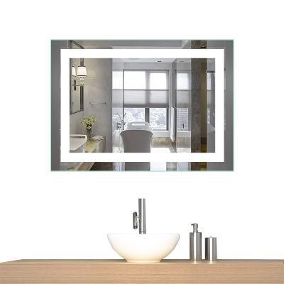 Fancy Hotel Touch Switch Bathroom Lighted LED Backlit Mirror with Defogger