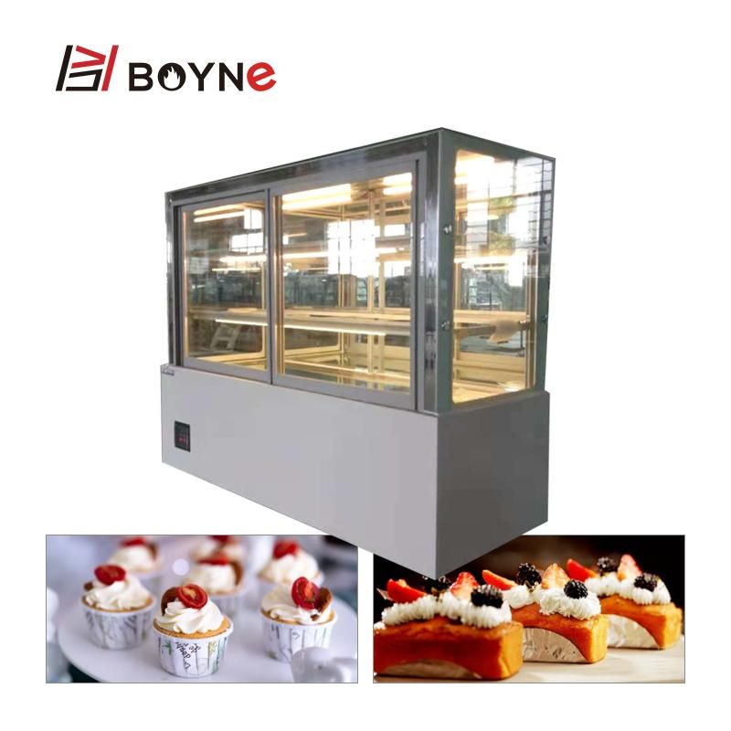 Japanese Style Front Sliding Door Commercial Cake Display Showcase